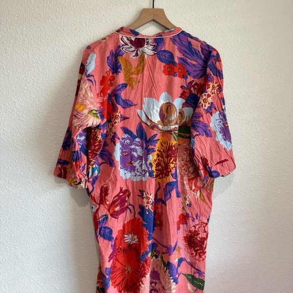 Boho Women's Floral Bright Kimono Cardigan One Size Tropical Vacation Casual - Picture 10 of 11